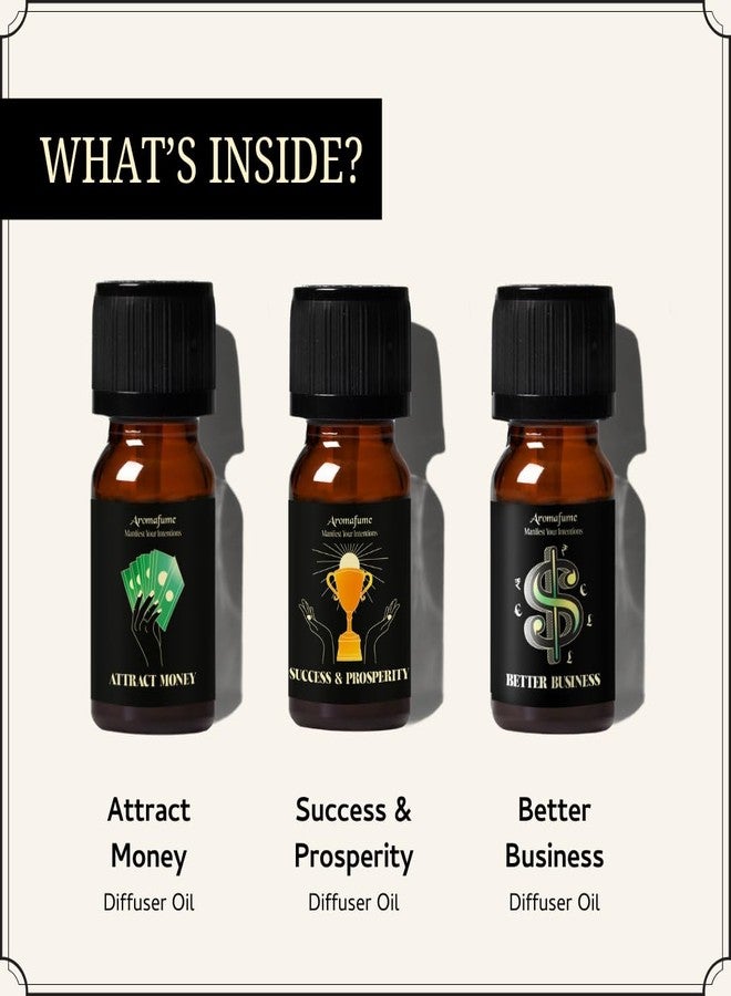Aromafume Attract Money, Success & Prosperity, Better Business Herbal Oil Diffuser Blends by Aromafume | 3 x 10ml/0.33 fl oz| Aromatherapy Oils for Manifestation & Mindfulness | Non-Toxic, Vegan, Cruelty-Free - Image 3